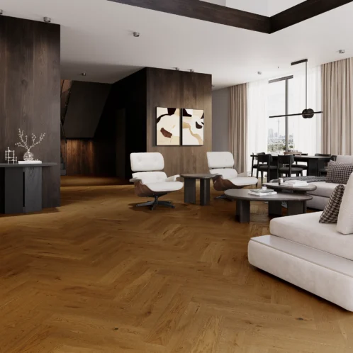 Eiche Brown Sugar Fischgrät 130